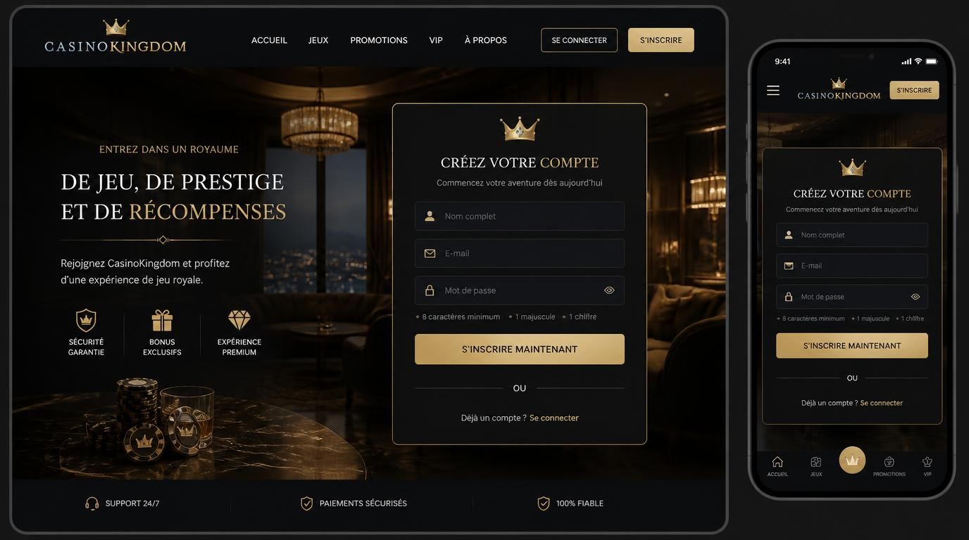 inscription rapide avec formulaire et interface fluide