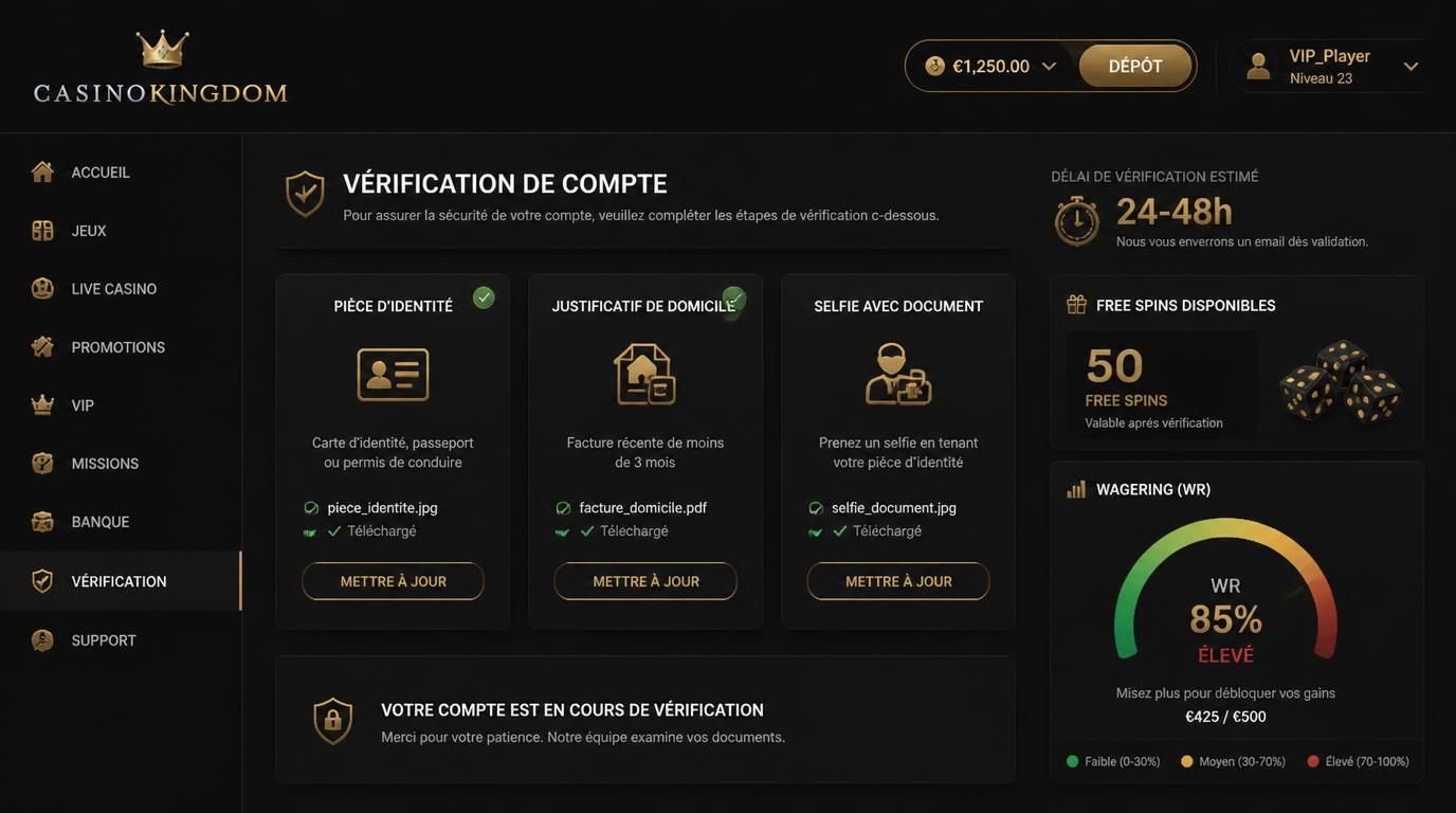 vérification des documents requis et WR clair