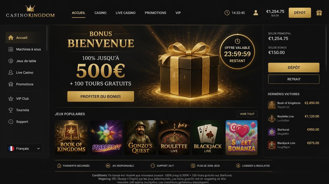 Bonus attirant mais avec conditions claires sous le visuel